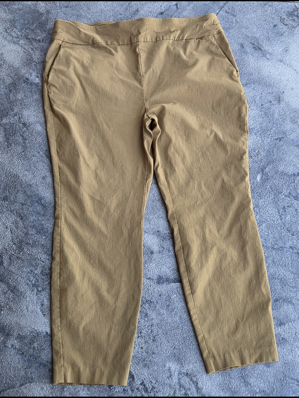 The Pioneer Woman Elastic Waist Cropped Ankle Pants in Tan Size XXL